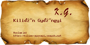 Kilián Gyöngyi névjegykártya